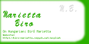 marietta biro business card